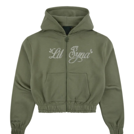 LIL SYNA RHINESTONE HOOD BLACK