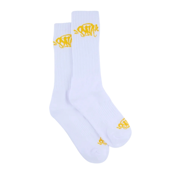 SYNA 2 PACK WHITE SOCK YELLOW LOGO SYNA 2 PACK WHITE SOCK YELLOW LOGO.