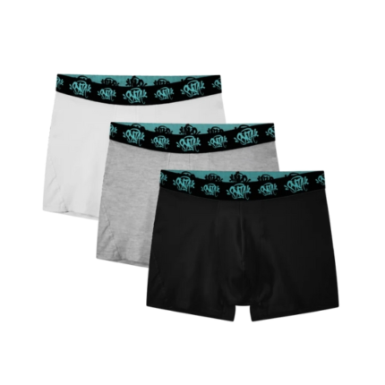 SYNA 3 PACK BOXER WHITE GREY BLACK