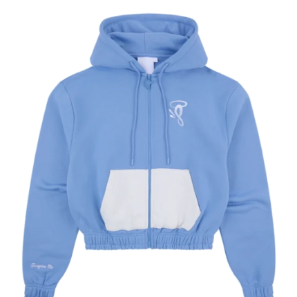 SYNA CROP PATCH HOOD BLUE