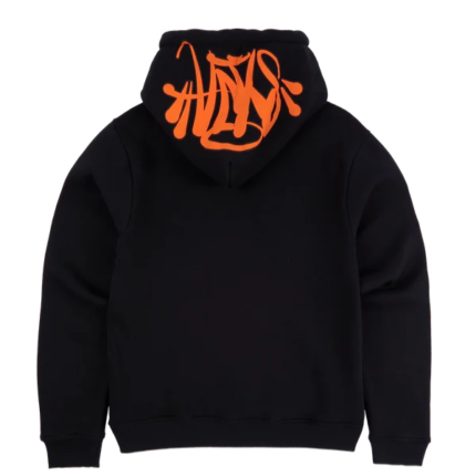 SYNA OG BLACK HOOD ORANGE LOGO.
