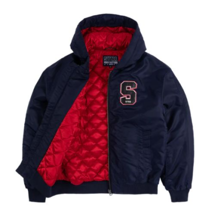 SYNA TACKLE TWILL BOMBER JACKET NAVY.