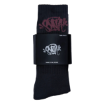 TWO PACK SYNA BLACK SOCK BURGUNDY.